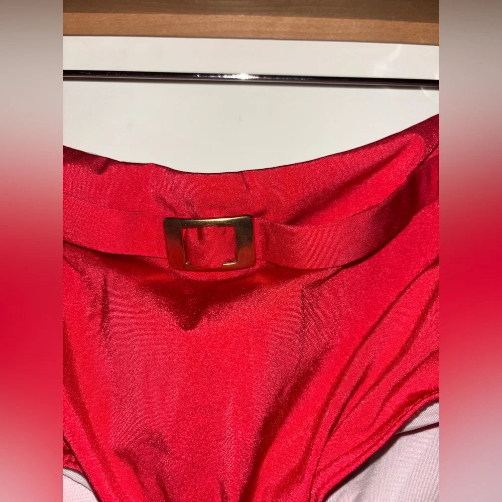 Fantasie Women Red Mid Rise Boyshort Bikini Swim Bottom Size L Beach Vacation‎